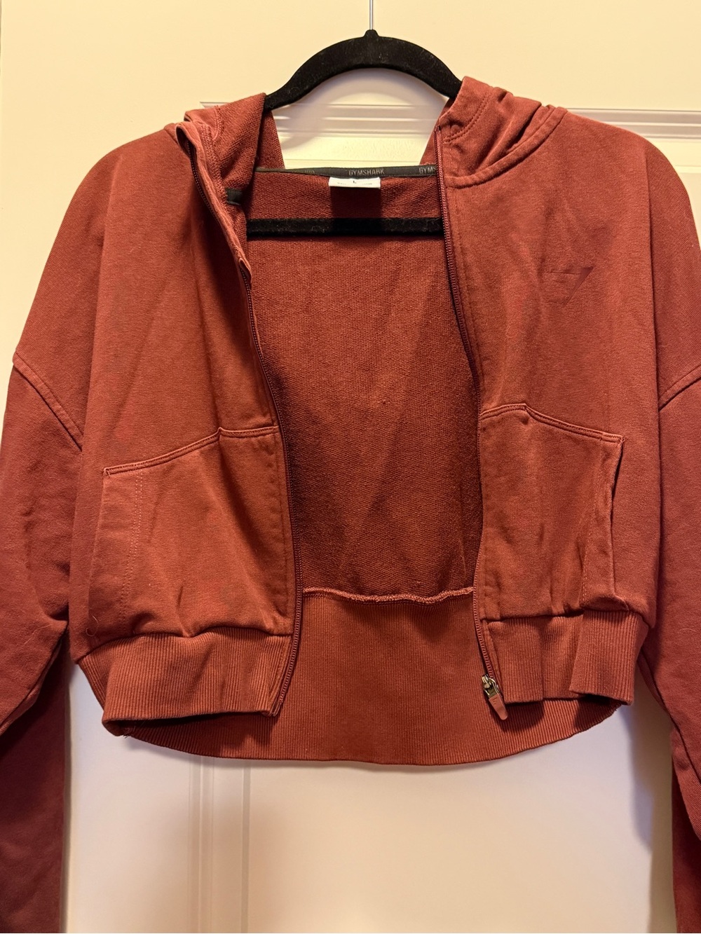 Gymshark Cropped Rust Zip Hoodie